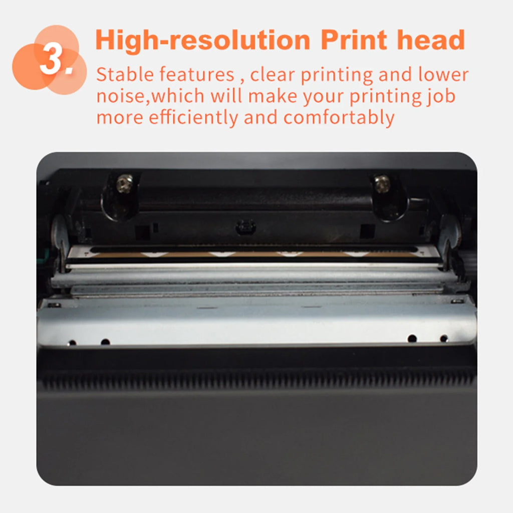 Thermal Receipt Printer 80mm Desktop Direct Thermal Printing USB+LAN Connection High Speed with Auto Cutter Large Paper Bin