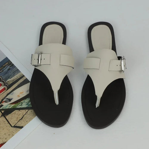 Summer Slippers Women's Beach Flip Flops Comfortable Soft Sole Ladies Slides Casual Buckle Belt Brand Designer Flat Shoes